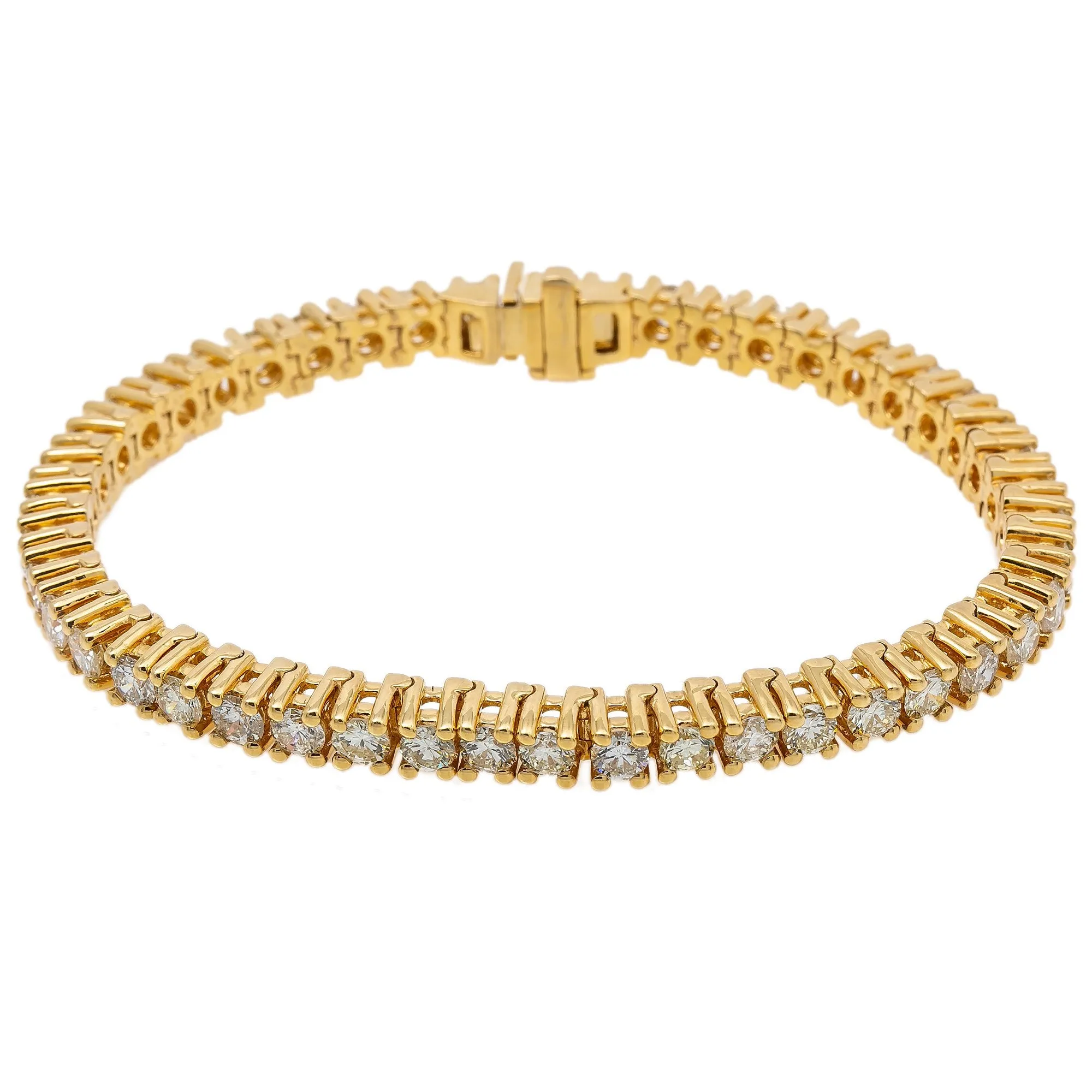 14K YELLOW GOLD WOMEN'S BRACELET WITH 13.78 CT DIAMONDS