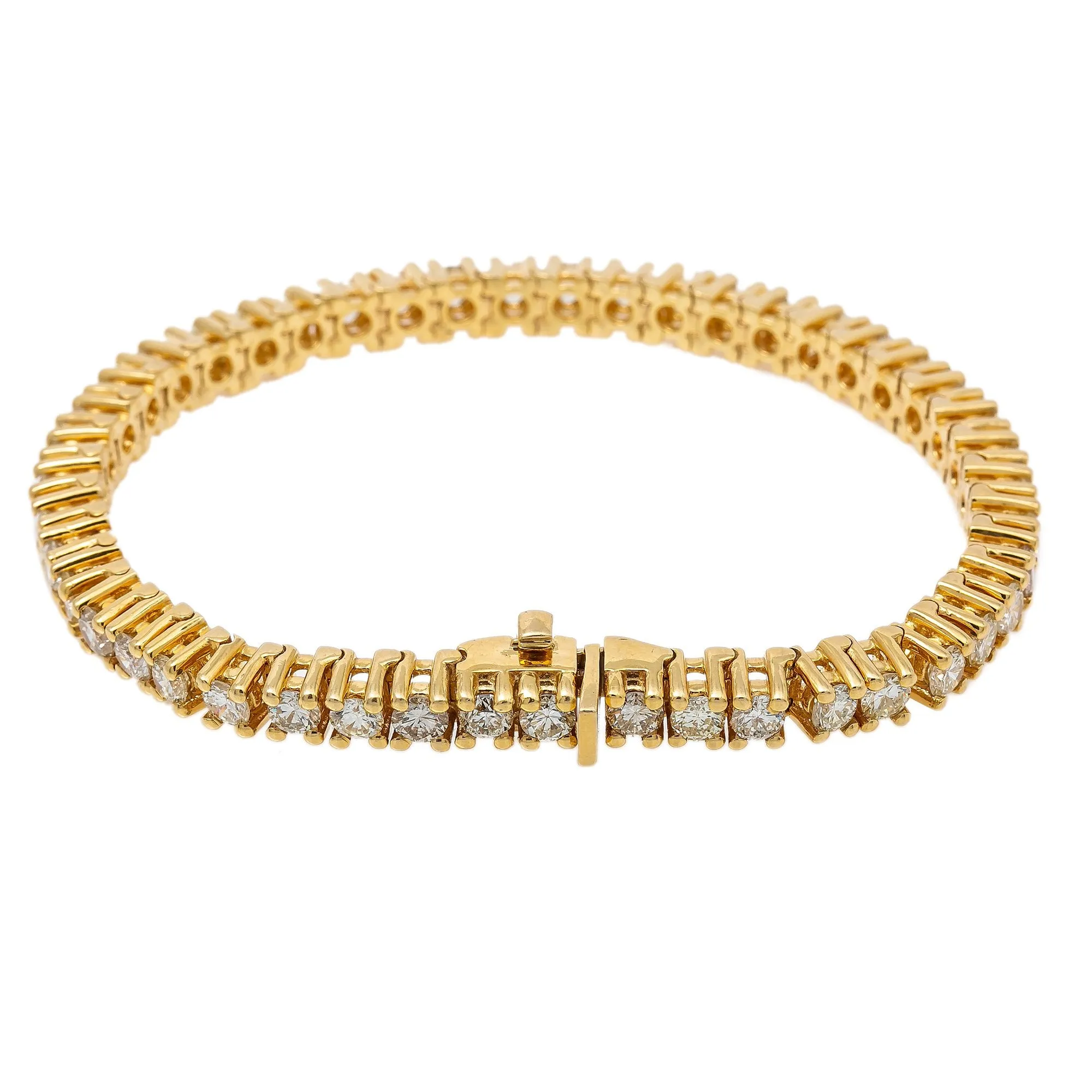 14K YELLOW GOLD WOMEN'S BRACELET WITH 13.78 CT DIAMONDS