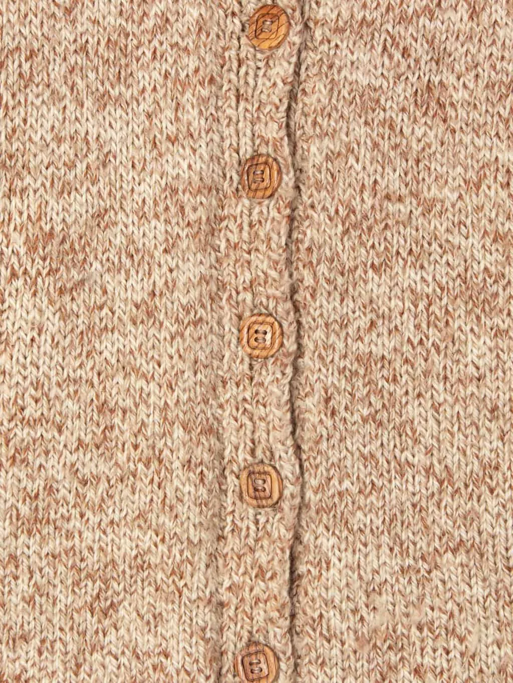 1960’s vintage wool cardigan. Handmade with collar and wooden buttons – Small