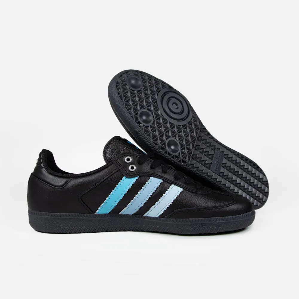 Adidas Skateboarding - Black Sheep Samba Shoes - Core Black / Footwear White / Ice Blue