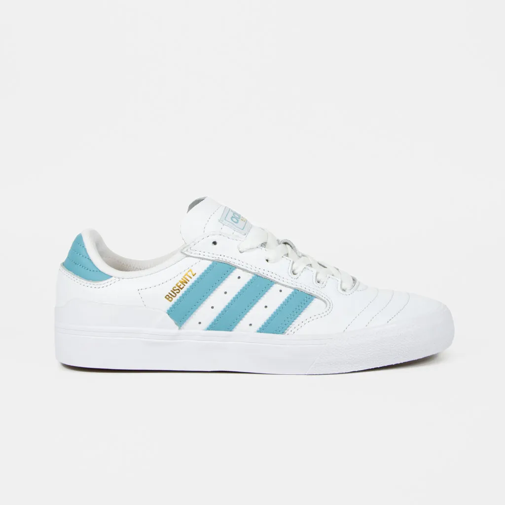 Adidas Skateboarding - Busenitz Vulc 2 Shoes - Footwear White / Preloved Blue / Gold Metallic