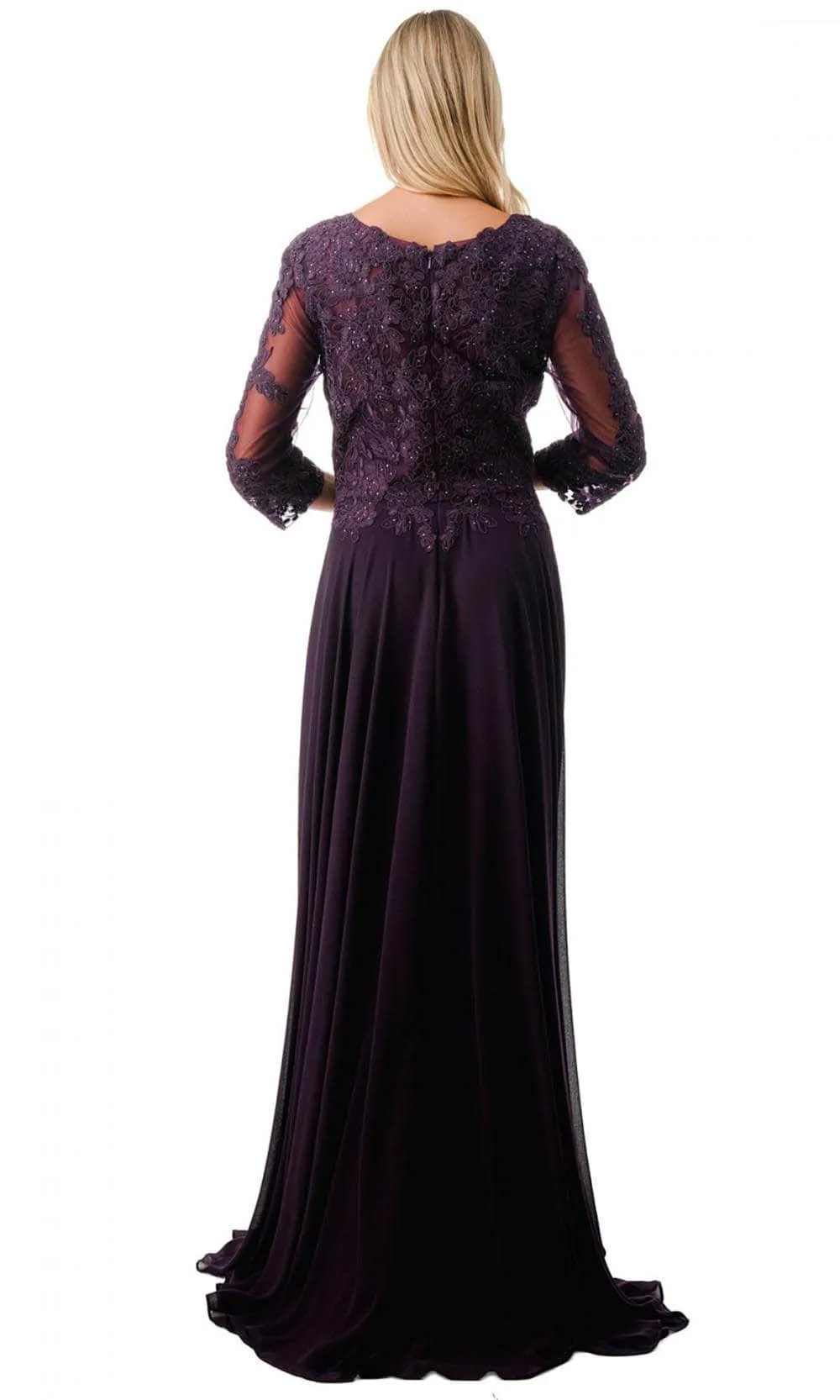 Aspeed Design M2758Q - Beaded V-Neck Evening Gown