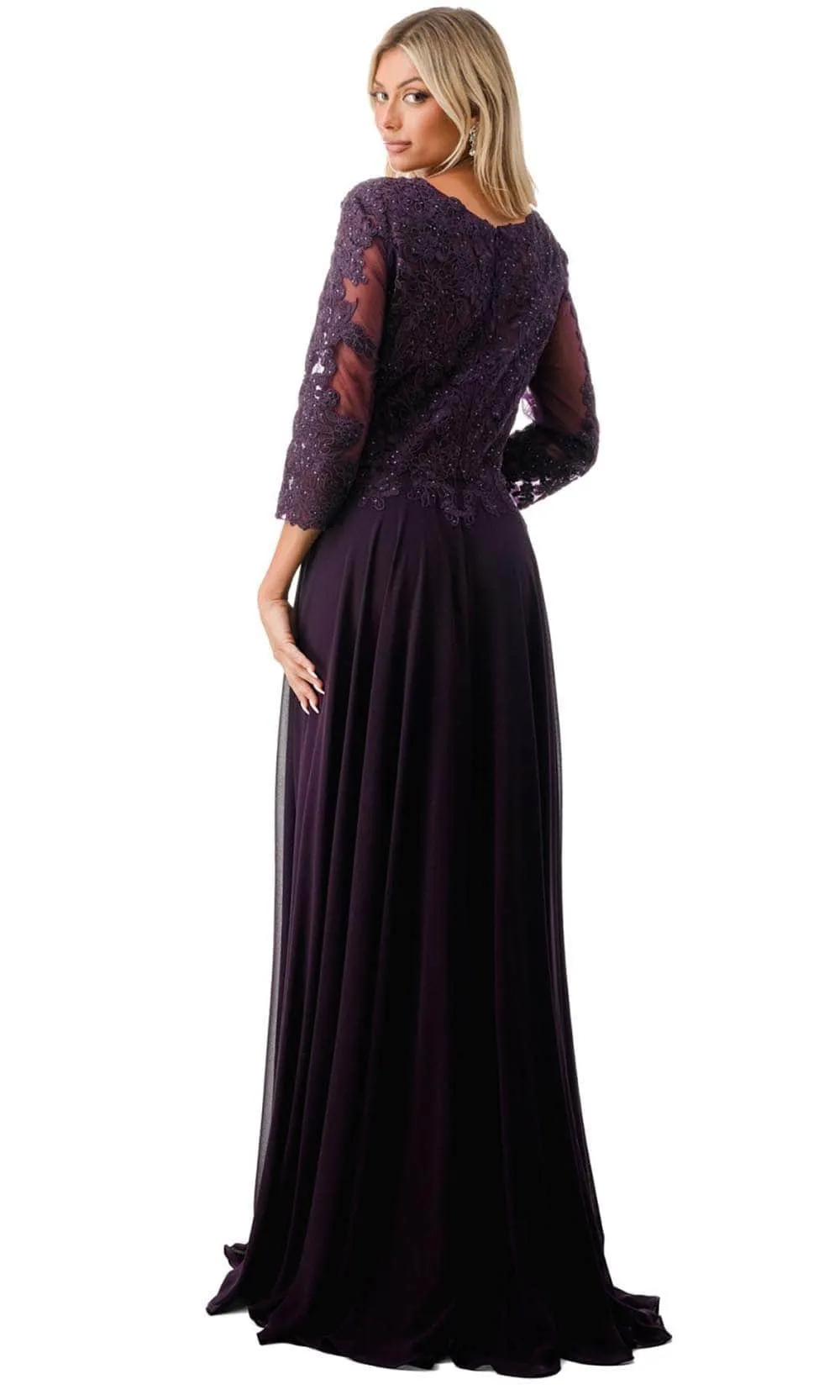 Aspeed Design M2758Q - Beaded V-Neck Evening Gown