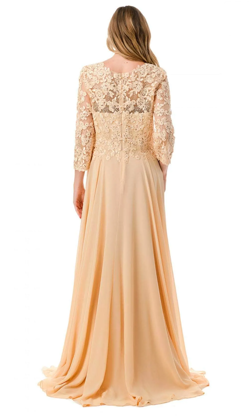 Aspeed Design M2758Q - Beaded V-Neck Evening Gown