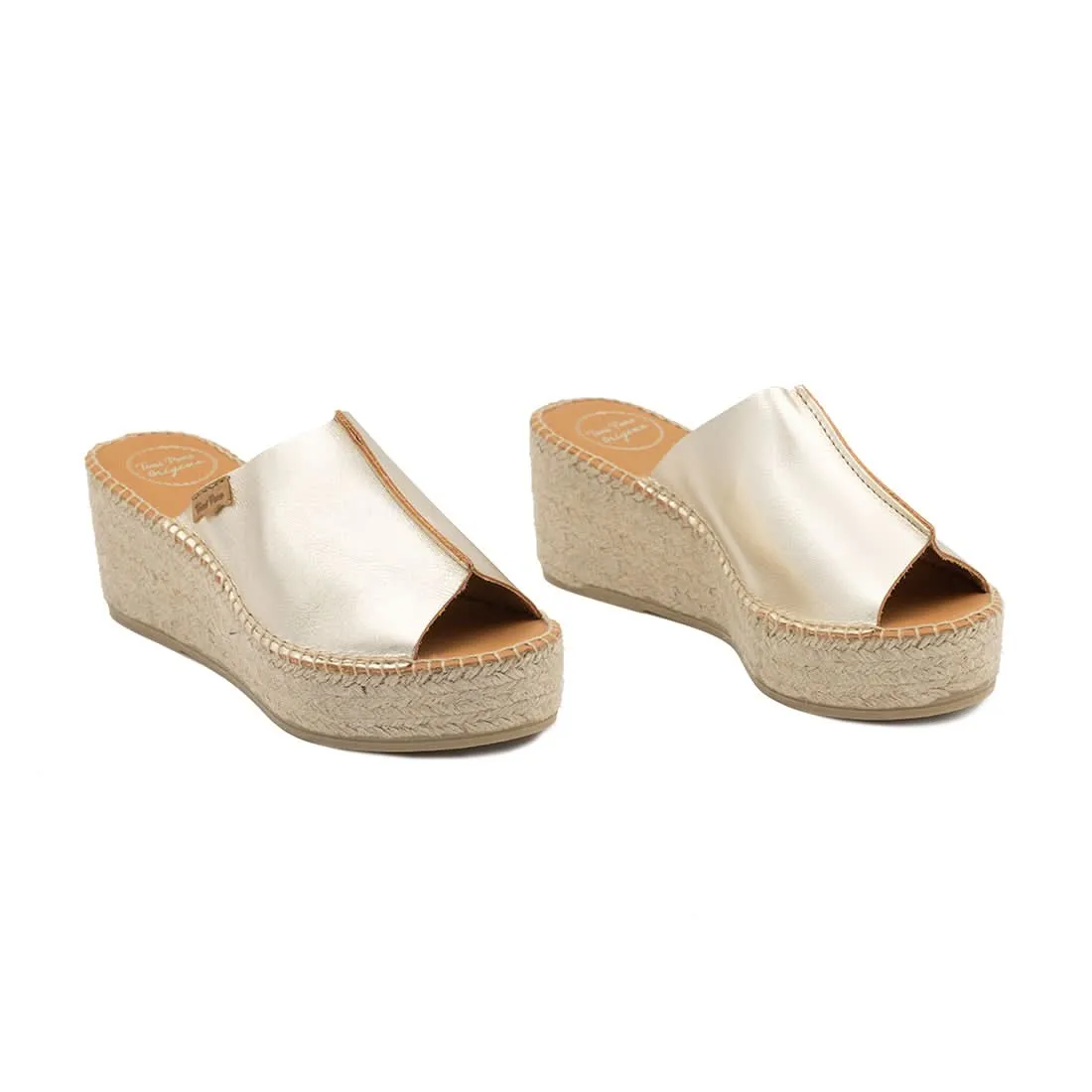 Basic Open Toe Leather Sandal Espadrille for Women - Ivonne