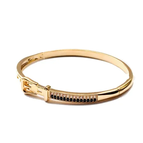 Belt bangle / cuff 18kts of gold plated bracelet