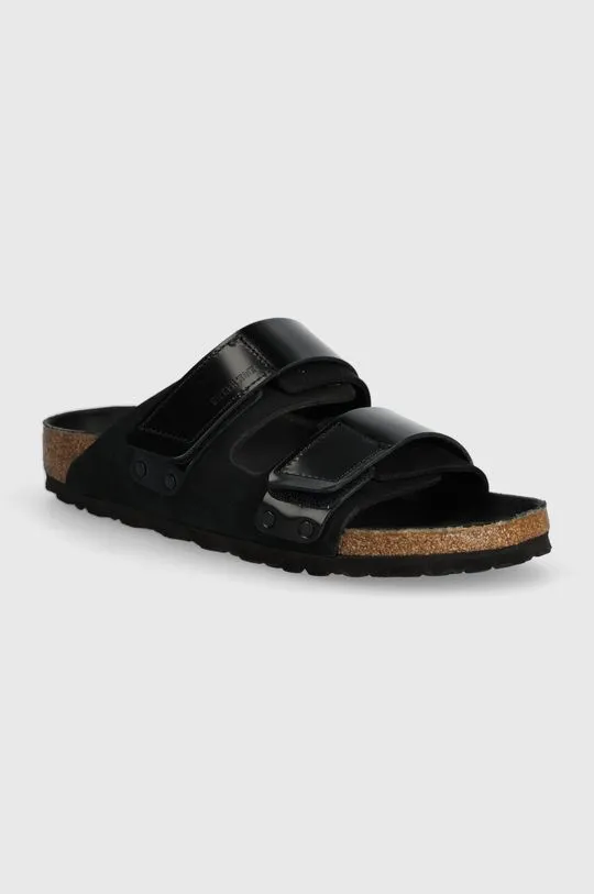 Birkenstock leather sliders Uji women's black color 1026570