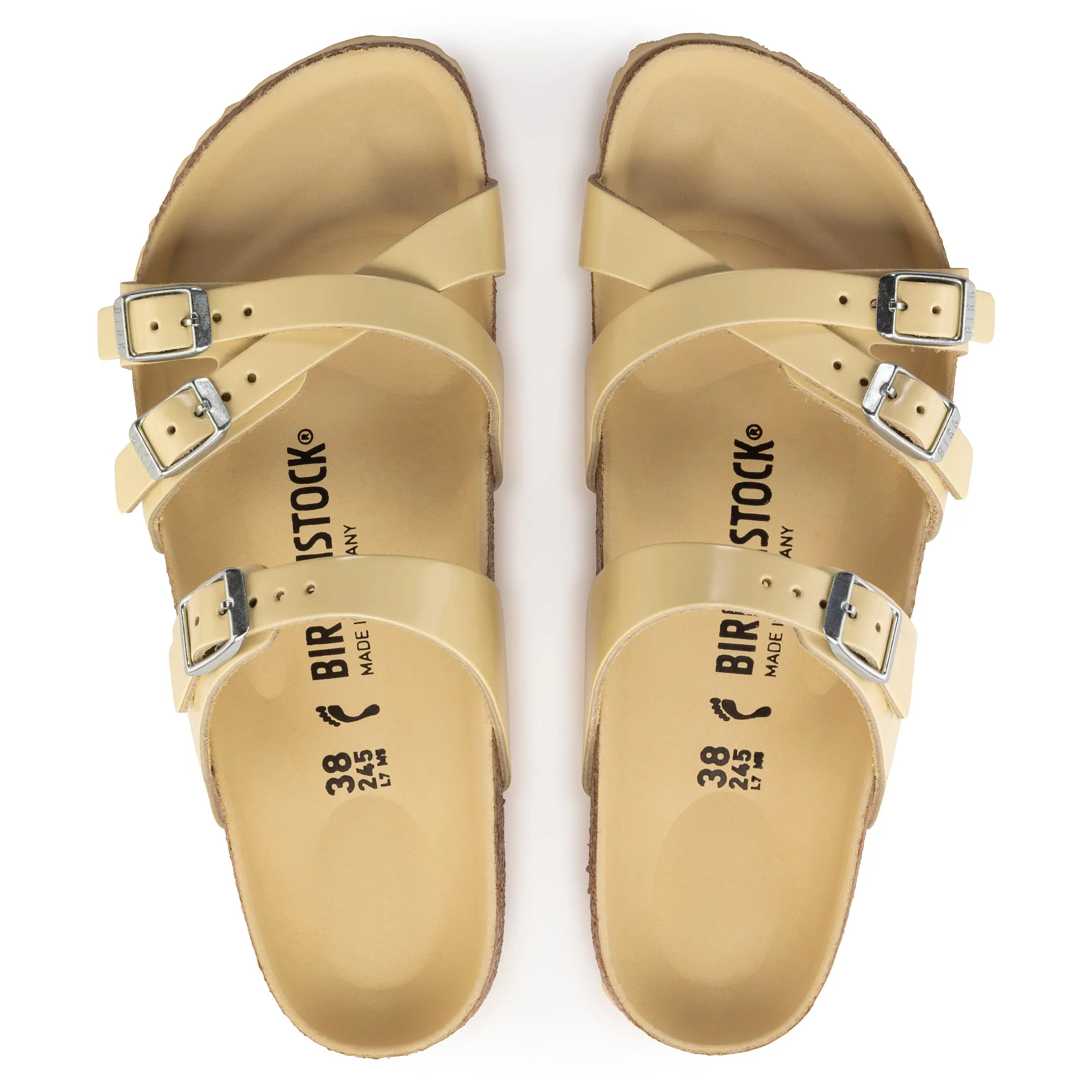 Birkenstock Limited Edition Franca Hex butter high shine leather