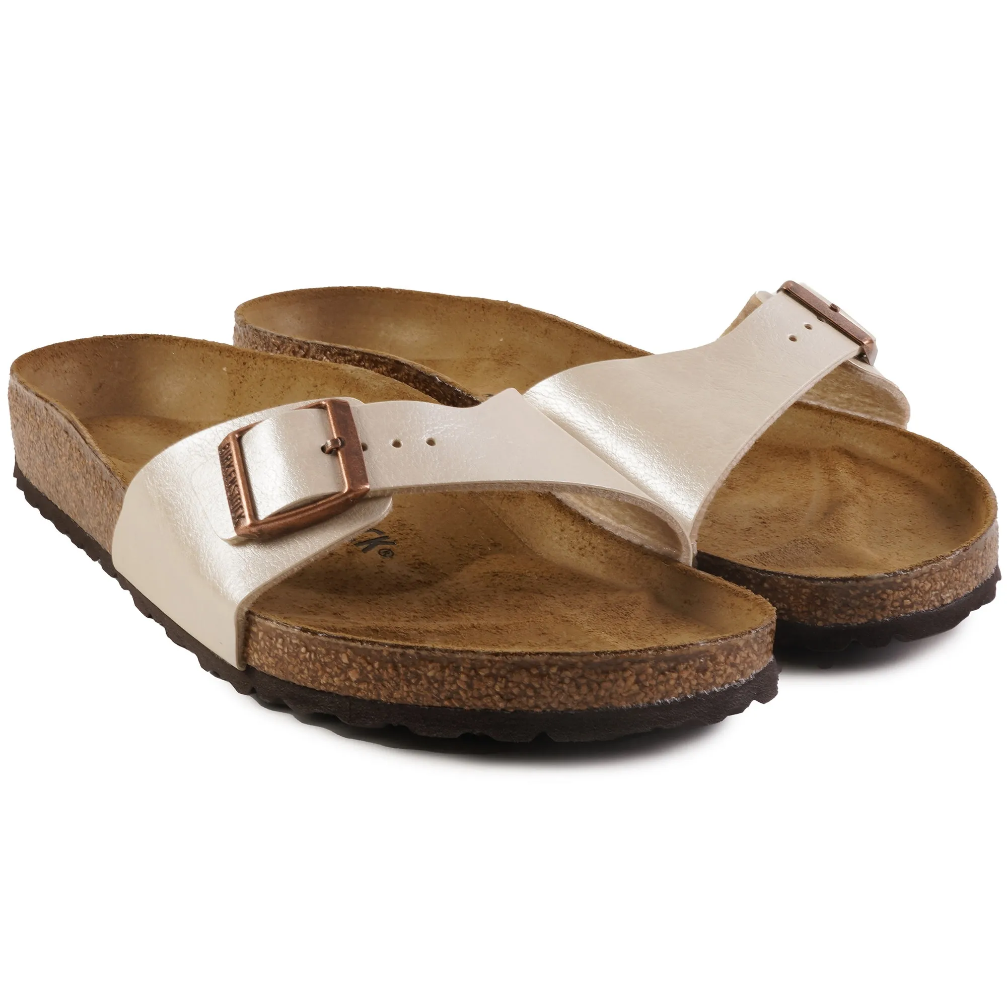 Birkenstock Womens Madrid Birko-Flor - Pearl White