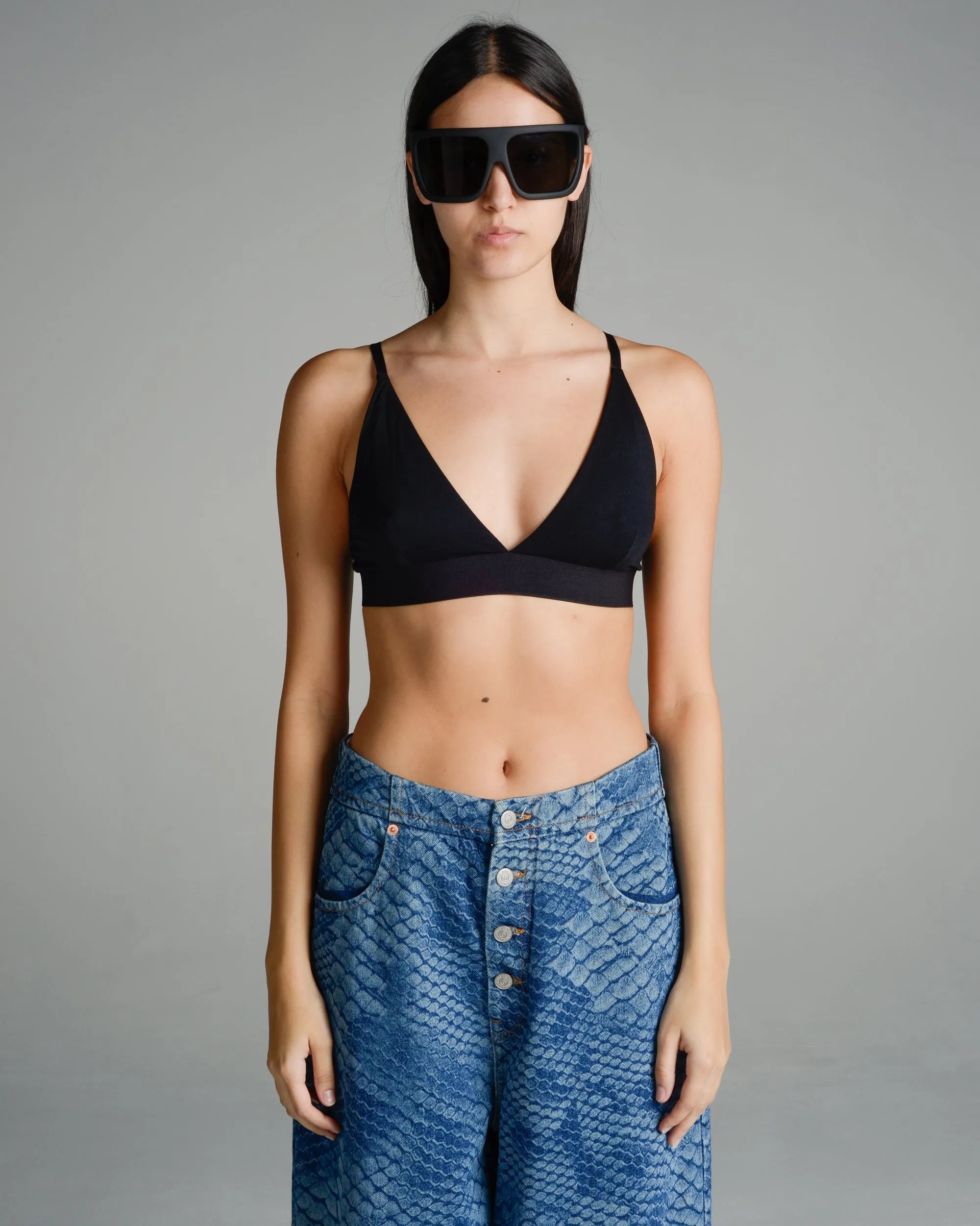 Black Bamboo Triangle Bra