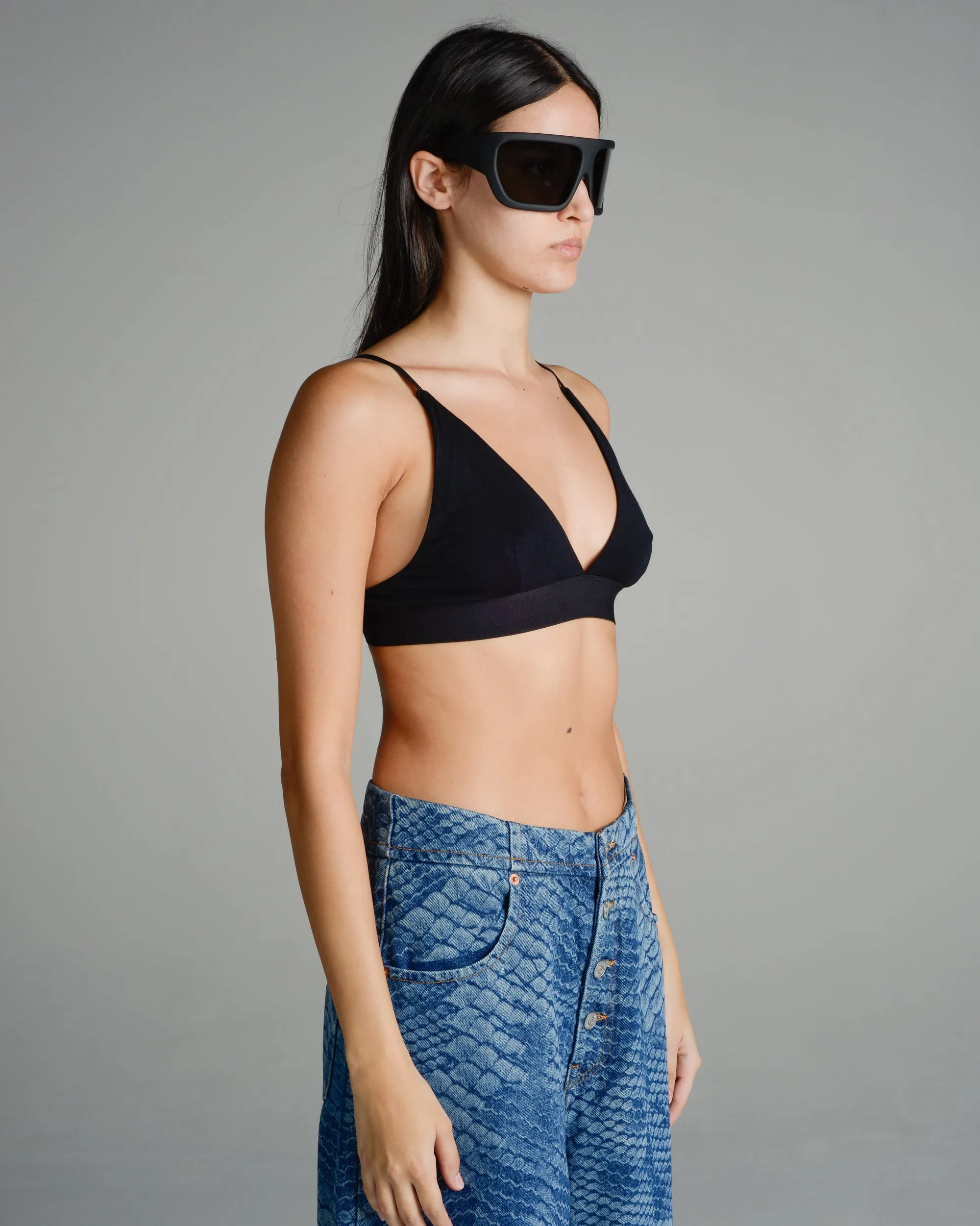 Black Bamboo Triangle Bra