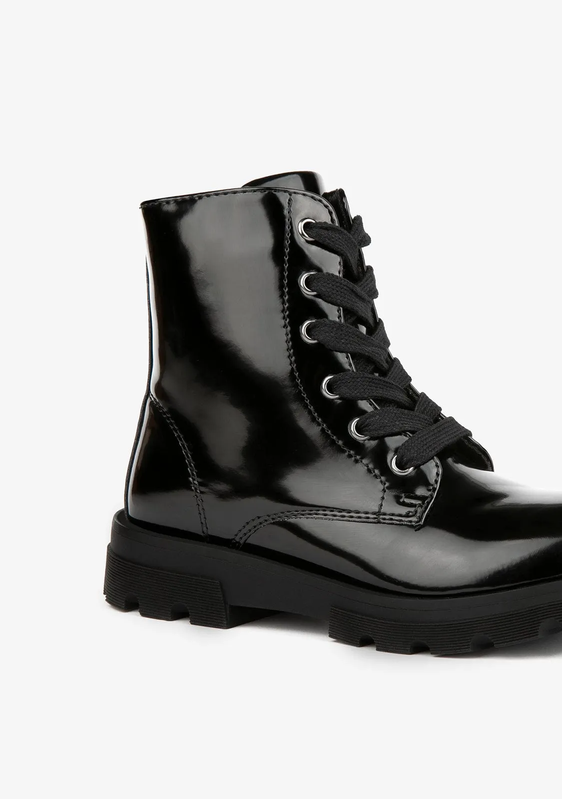 Black Combat Boots Antik