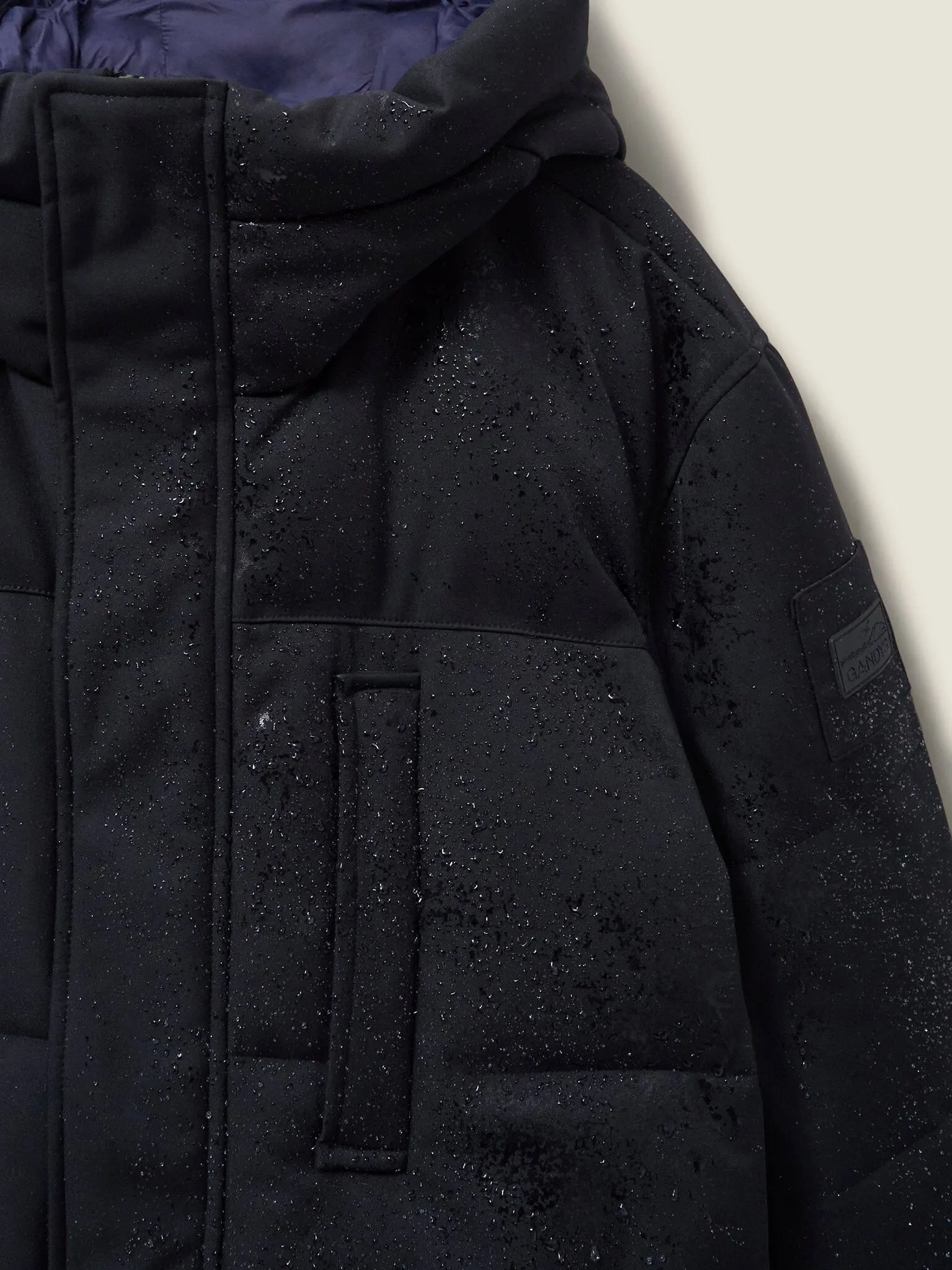 Black Landro Mid Length Puffer Jacket