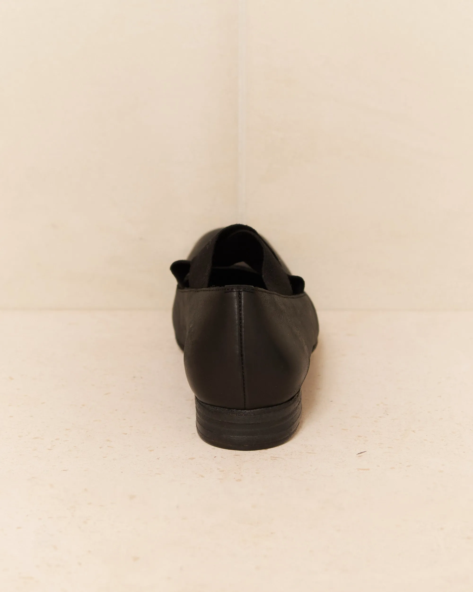 Black Leather Ballet Shoes