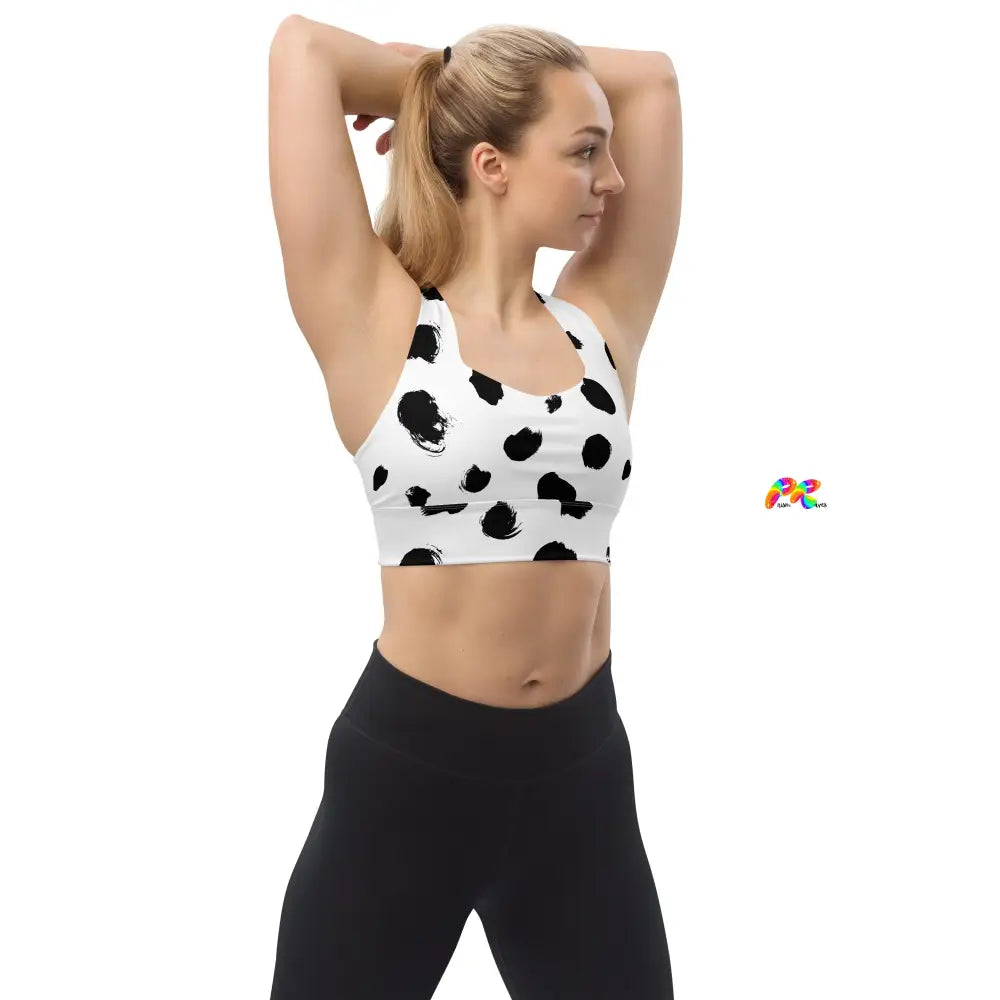 Black Spots Longline Sports Bra