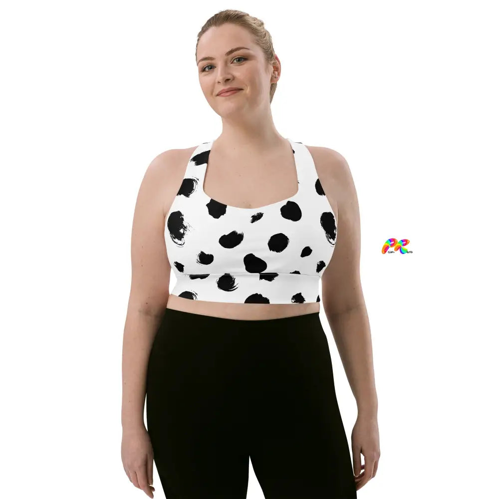 Black Spots Longline Sports Bra