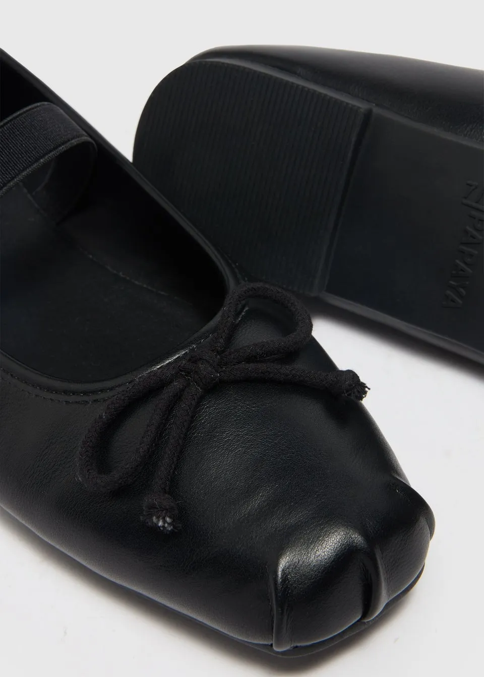 Black Square Toe Ballet Shoes