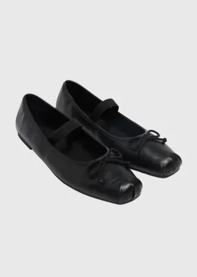 Black Square Toe Ballet Shoes