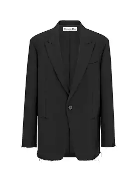 Black wool and mohair oversized blazer