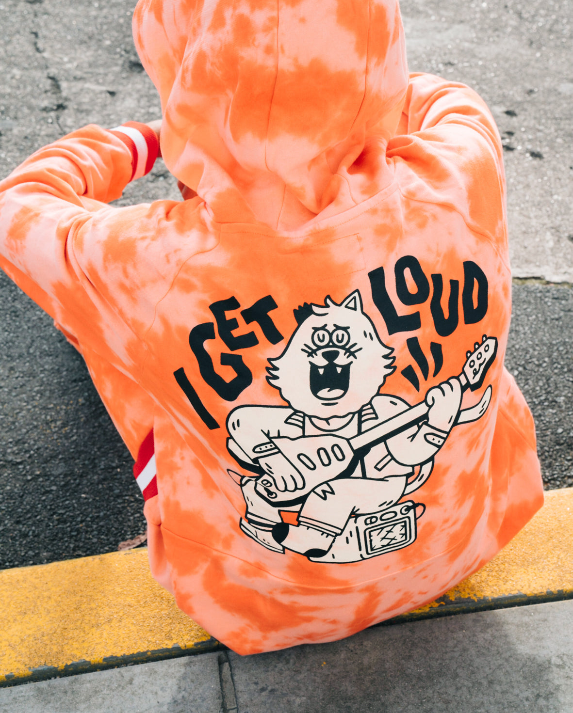 BOB Get Loud Fleece Orange Tie Dye Hood