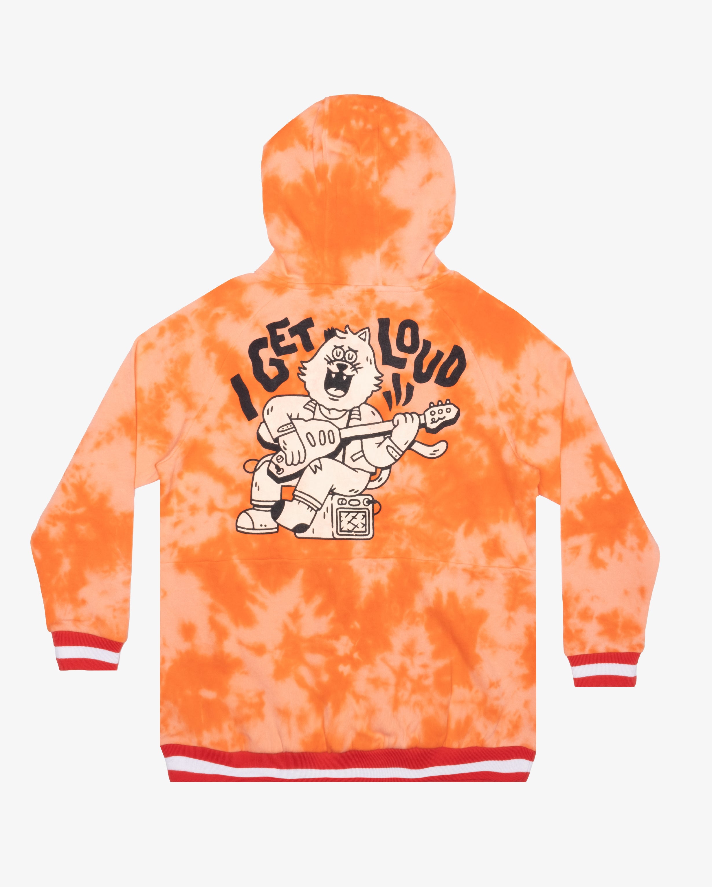 BOB Get Loud Fleece Orange Tie Dye Hood