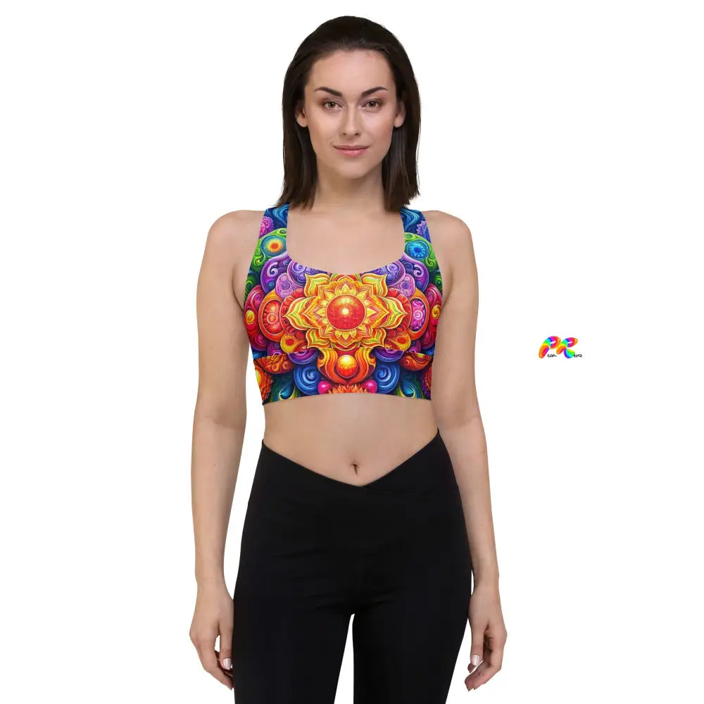 Bold Mandala Rave Longline Sports Bra