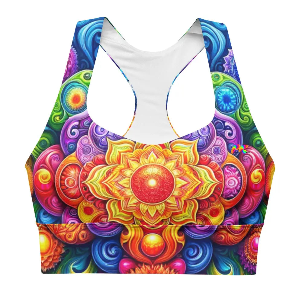 Bold Mandala Rave Longline Sports Bra