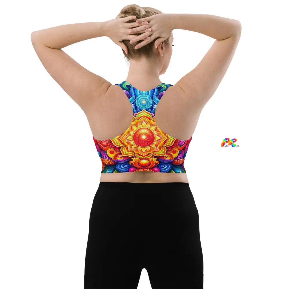 Bold Mandala Rave Longline Sports Bra