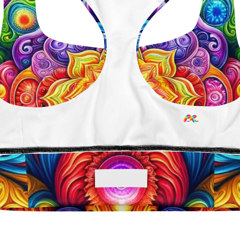 Bold Mandala Rave Longline Sports Bra