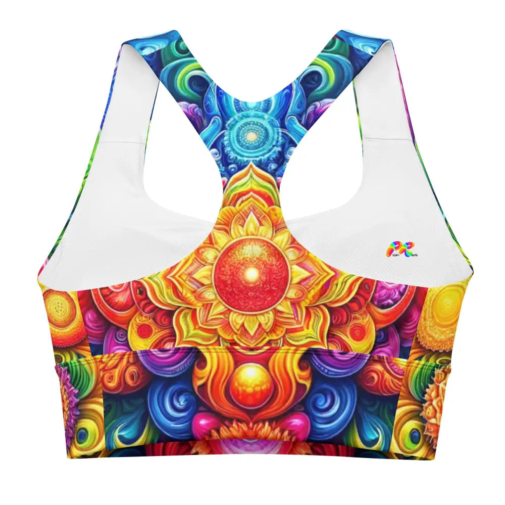 Bold Mandala Rave Longline Sports Bra