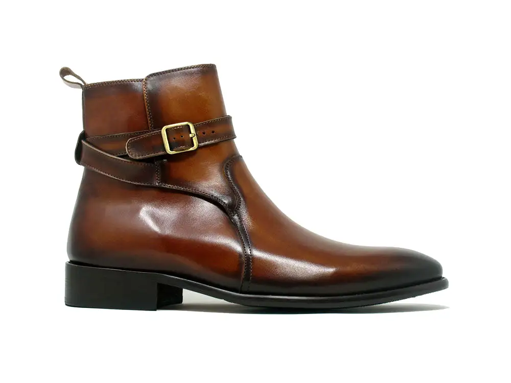 Buckle Leather Strap Boots