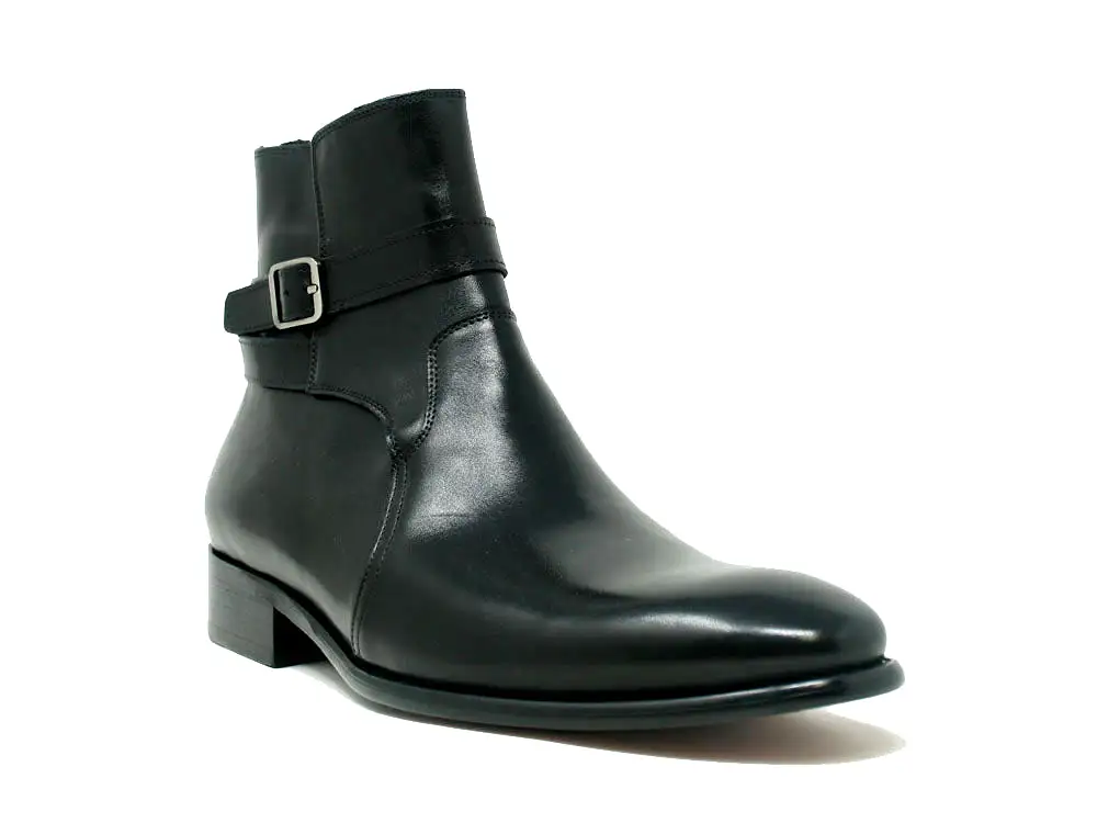 Buckle Leather Strap Boots