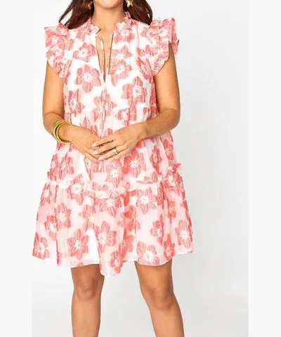 BuddyLove Aubrey Ruffle Shoulder Short Dress In Admiration