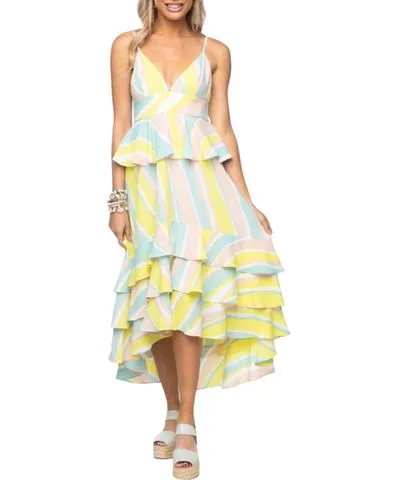 BuddyLove Georgia Tiered Dress In Lemonade