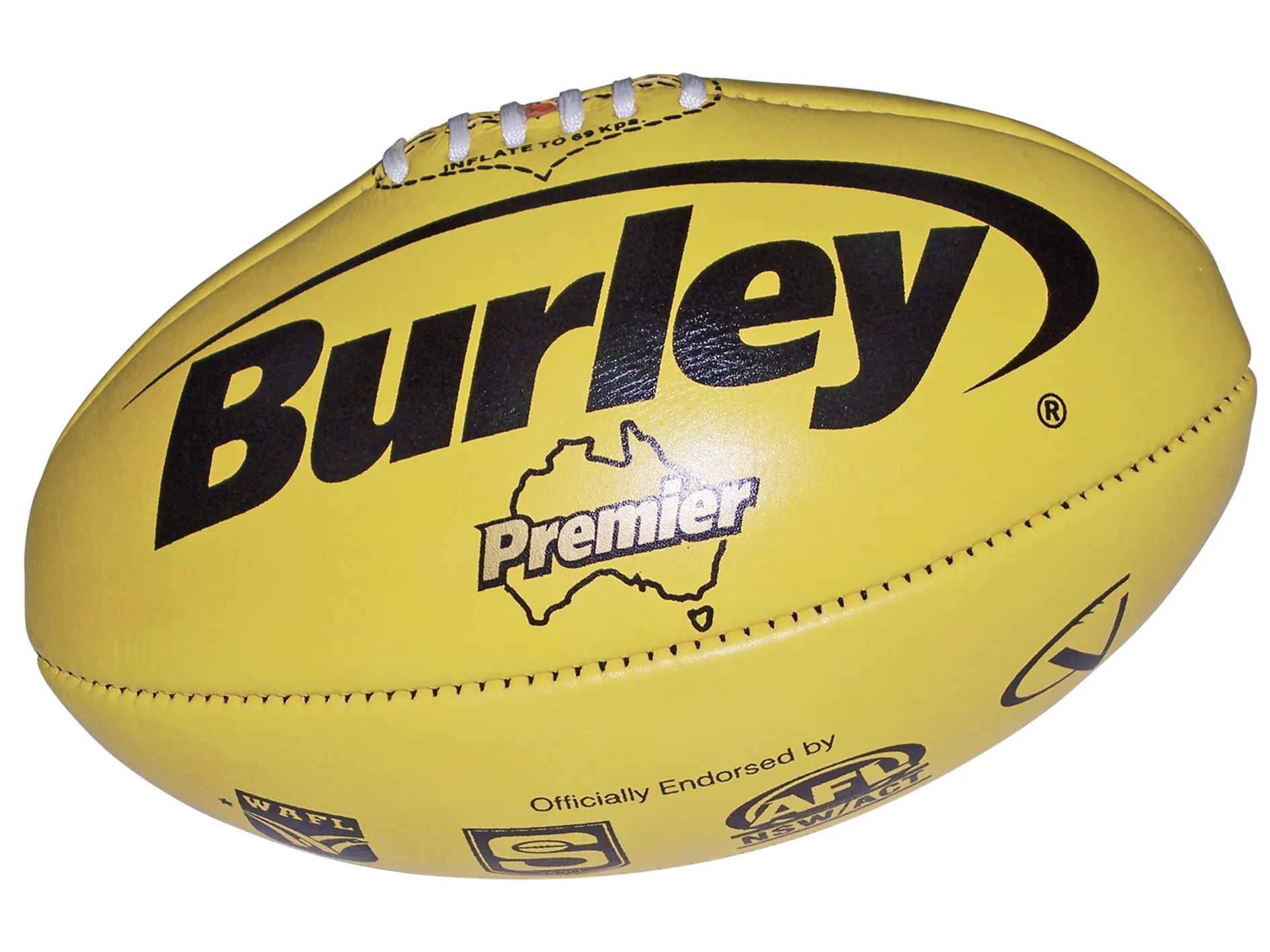 BURLEY PREMIER AUSTRALIAN RULES FOOTBALL YELLOW SIZE 3  PREMIER