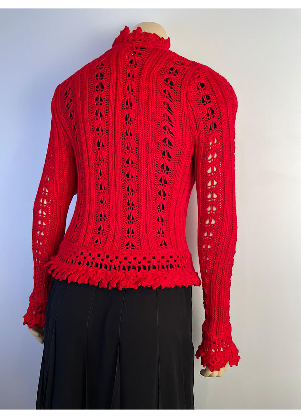 Chanel 04P 2004 Spring Red Cardigan FR 38 US 4/6/8