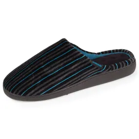 Chaussons mules Homme Rayures Bleues