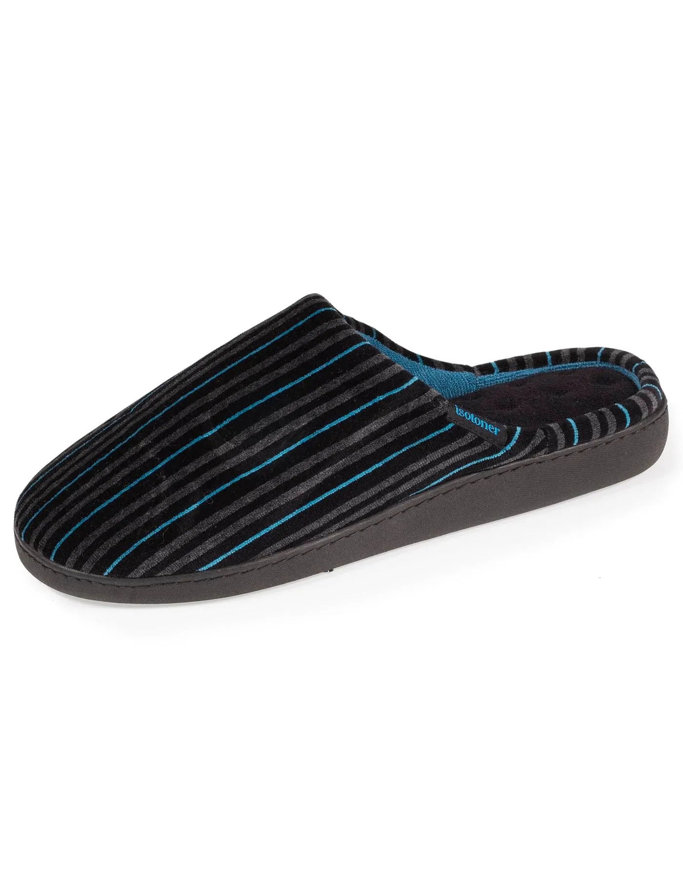 Chaussons mules Homme Rayures Bleues