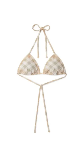 Check Bikini Top - Flax