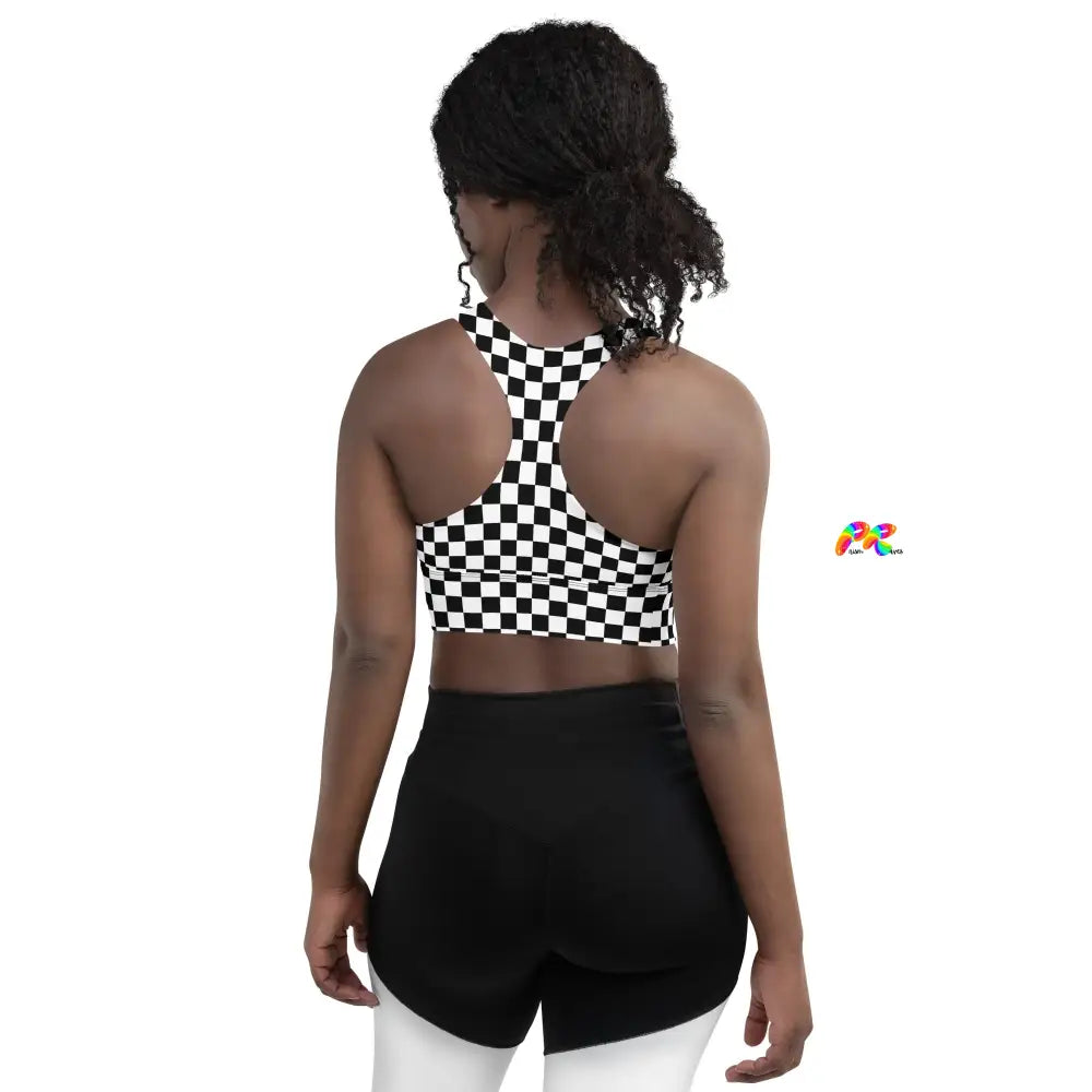 Checkered Longline Sports Bra