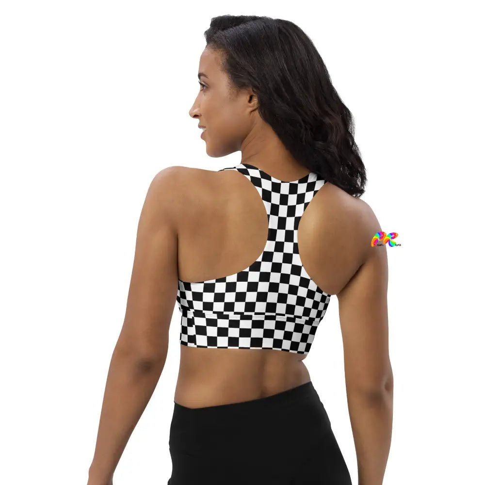 Checkered Longline Sports Bra