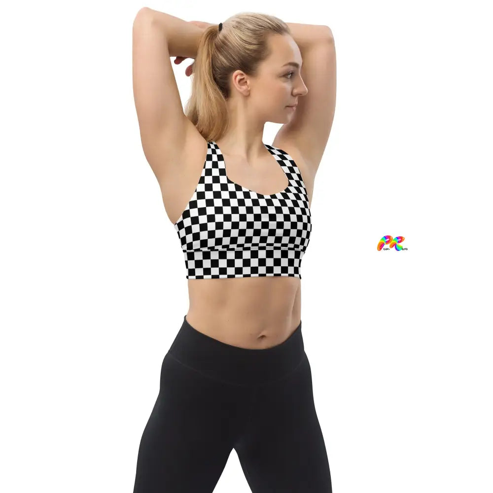 Checkered Longline Sports Bra