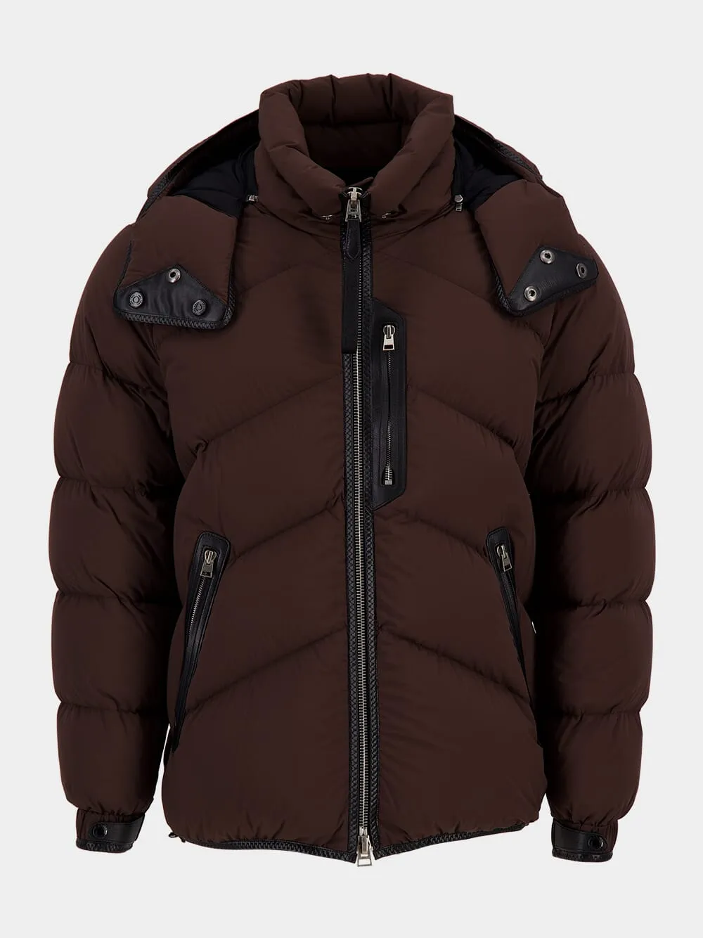 Chocolate Brown Light Nylon Down Jacket