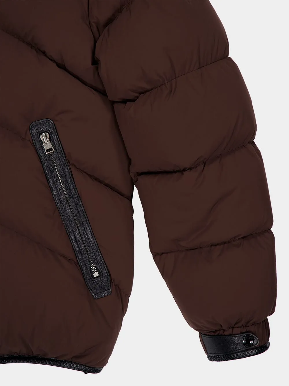 Chocolate Brown Light Nylon Down Jacket