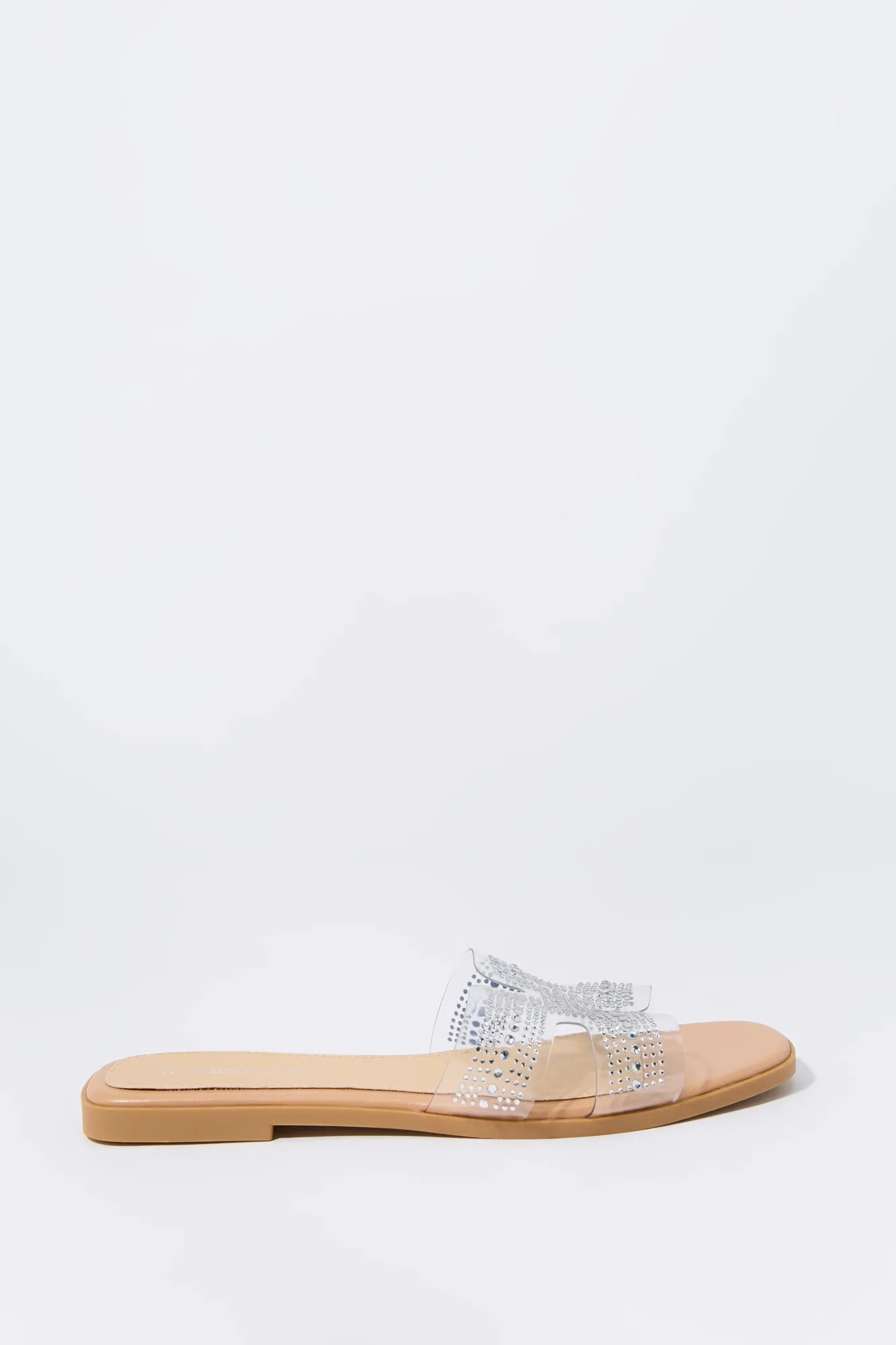 Clear Rhinestone Slide Sandal