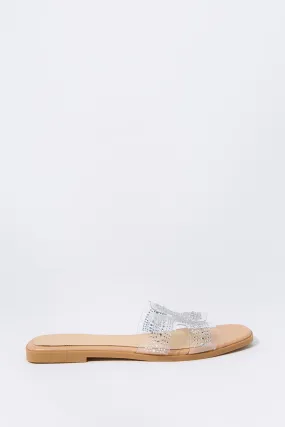 Clear Rhinestone Slide Sandal