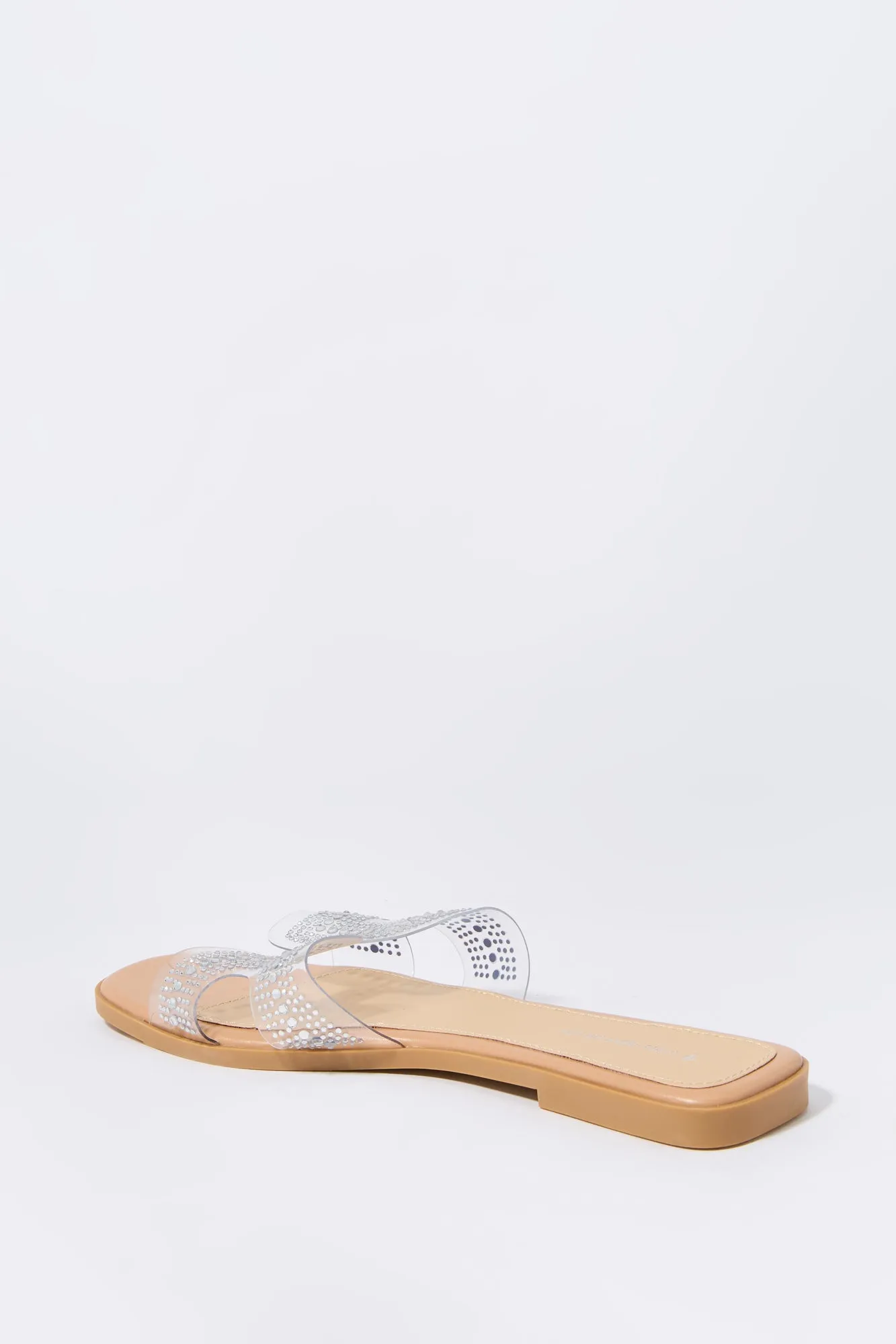 Clear Rhinestone Slide Sandal