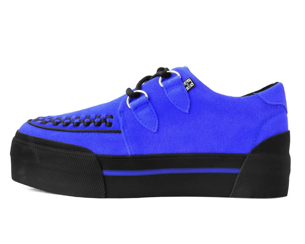 Cobalt Blue Suede Platform Creeper Sneaker