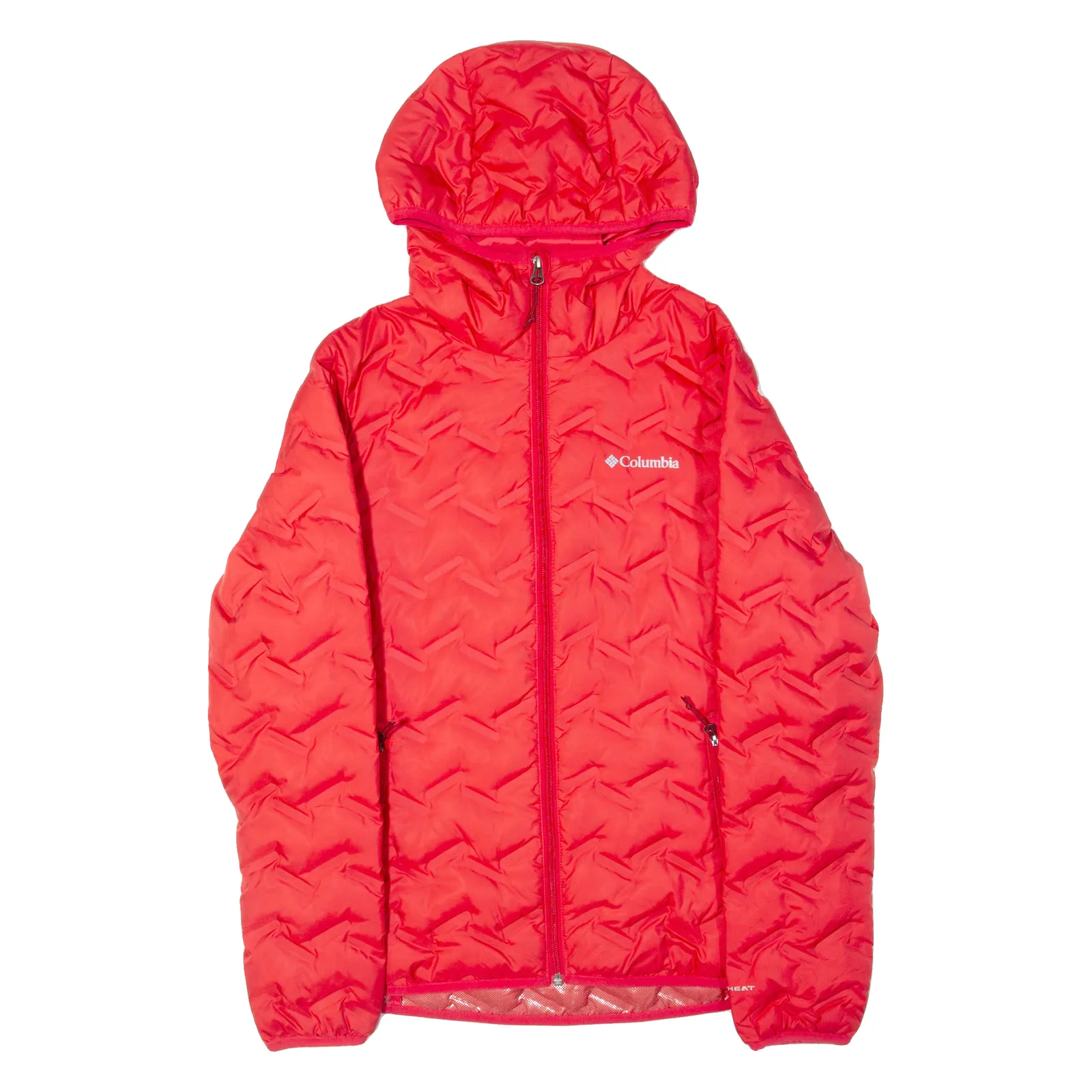 COLUMBIA Down Insulated Womens Puffer Jacket Red Hooded S