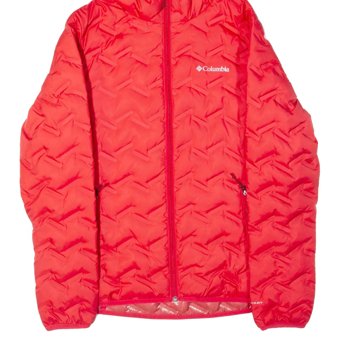 COLUMBIA Down Insulated Womens Puffer Jacket Red Hooded S